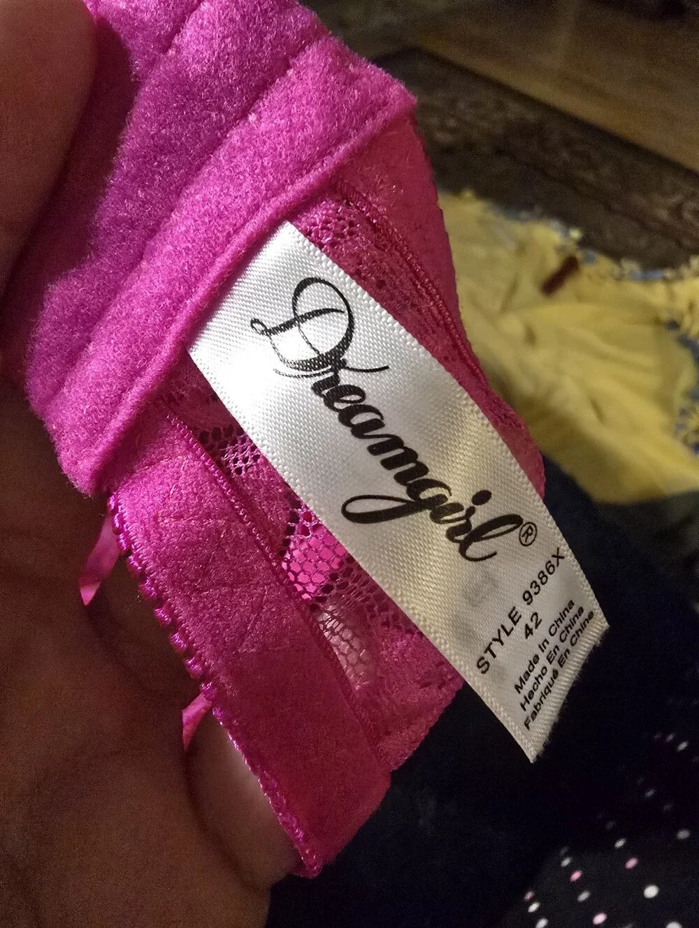 Dreamgirl Women's Size 42 Neon Pink Lace Underwire Unlined Sheer Balconette Bra!